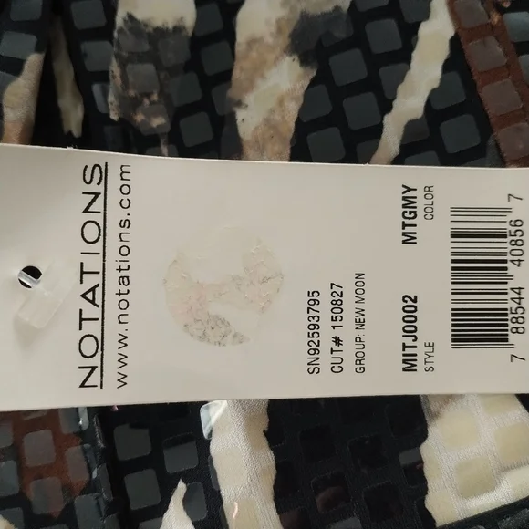 Notations Jean Style Cowboy  Jacket w Clear Decorative Disks L - Picture 11 of 13